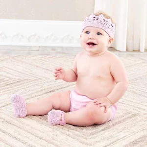 Little Princess Knit Headband and Booties Gift Set