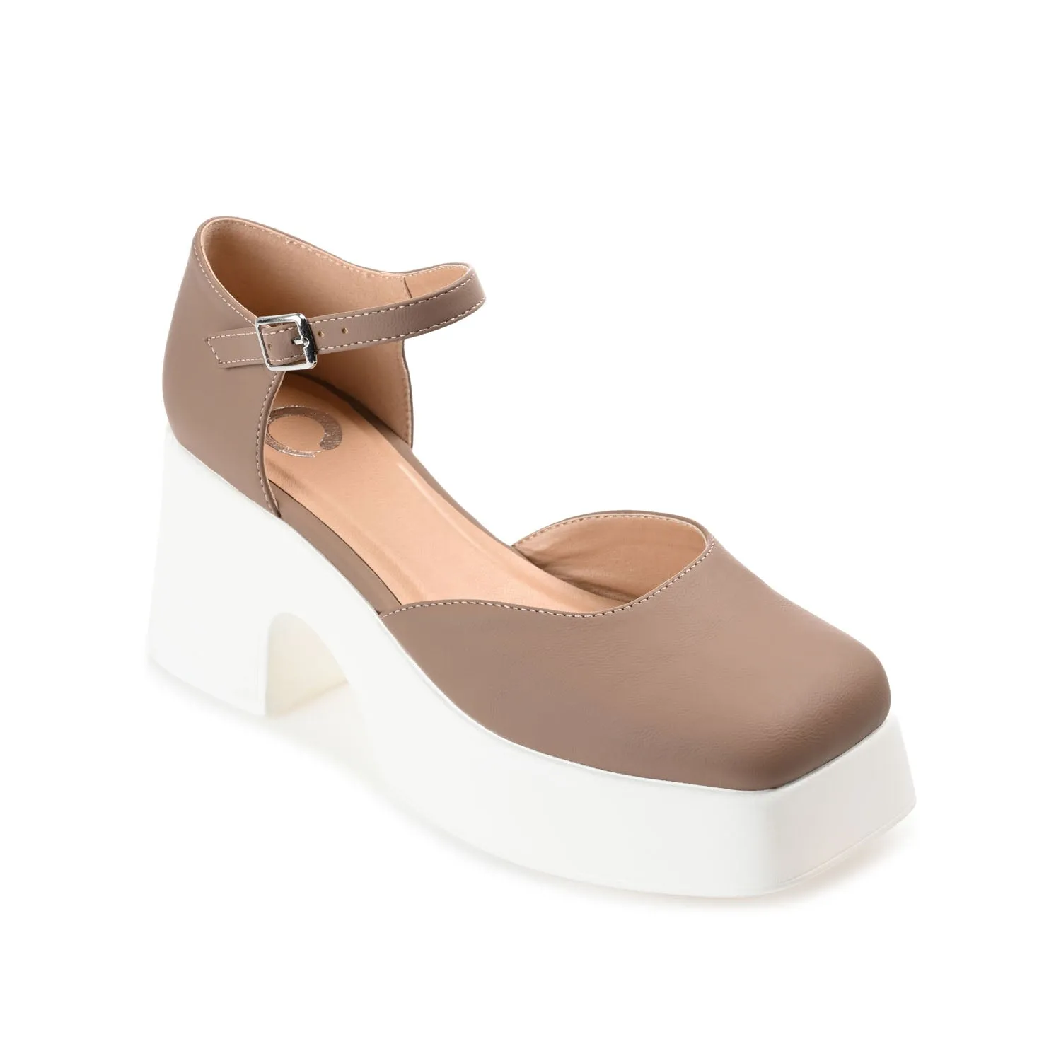 LIZAA PLATFORM D'ORSAY IN FAUX LEATHER