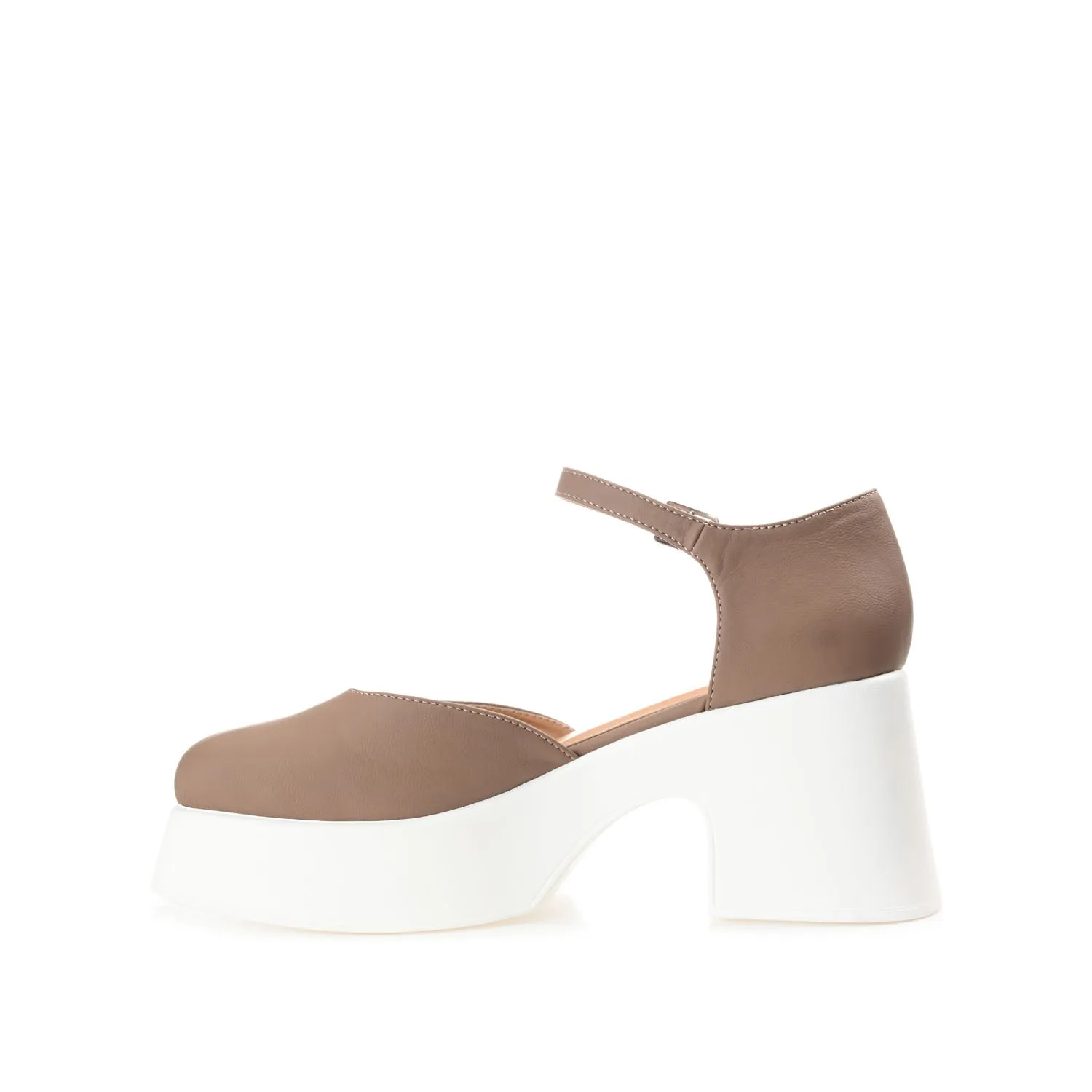 LIZAA PLATFORM D'ORSAY IN FAUX LEATHER