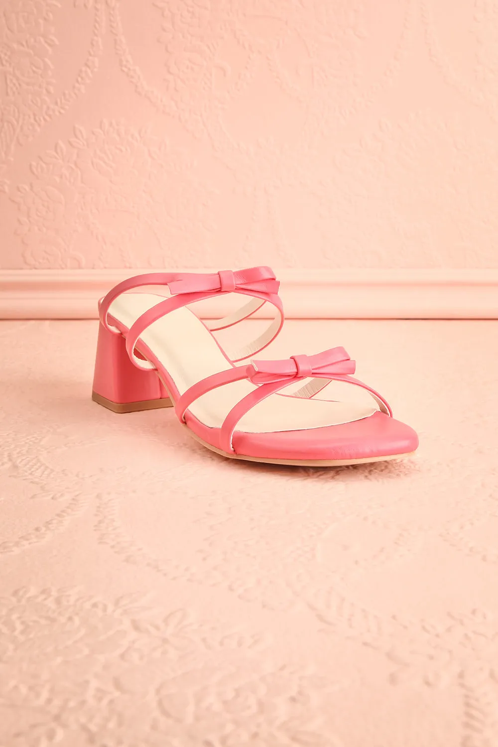 Macy Pink | Heeled Sandals w/ Bows