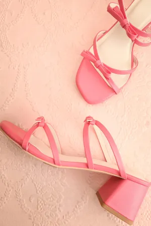 Macy Pink | Heeled Sandals w/ Bows