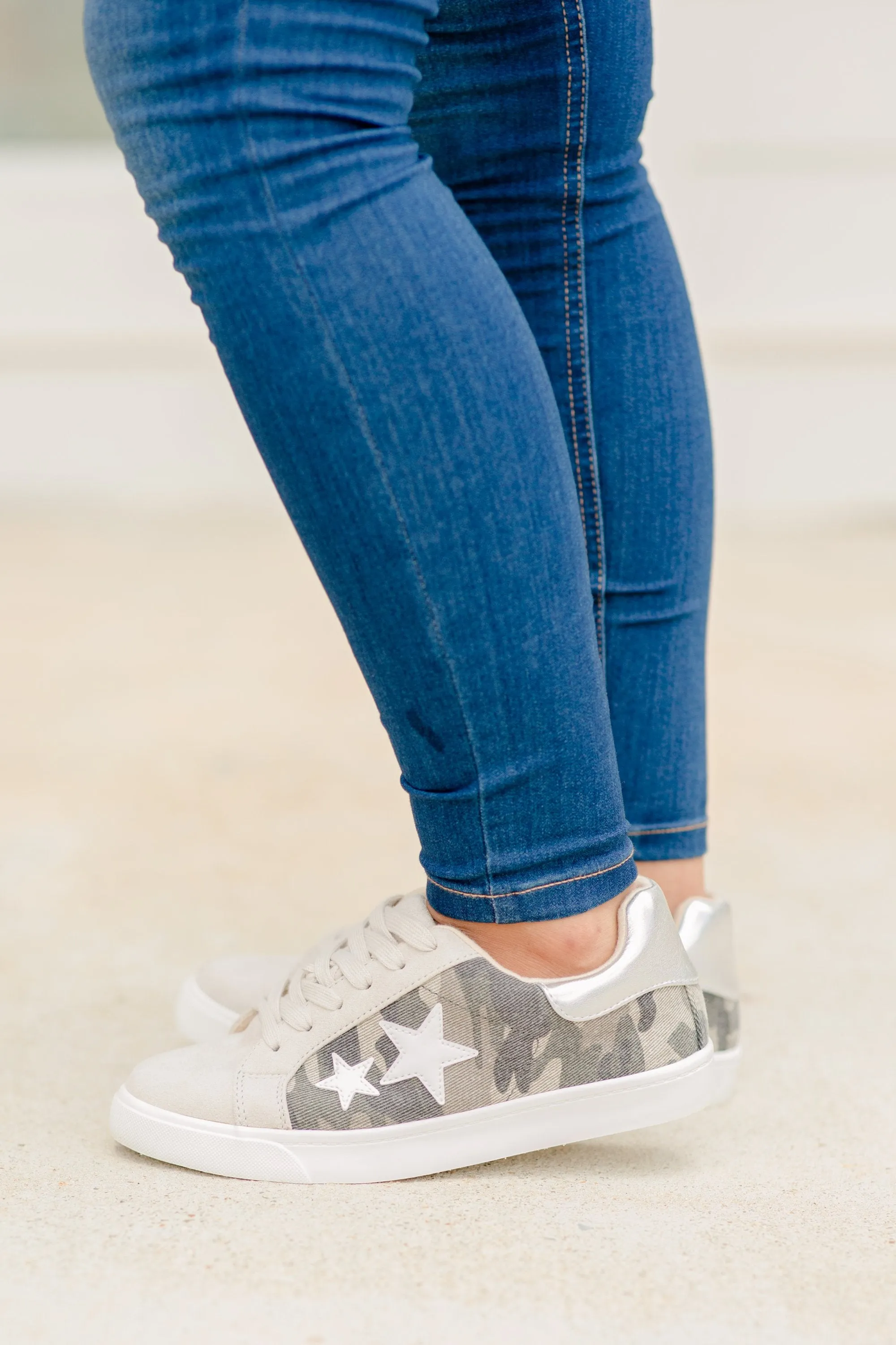 Make You Believe Green Camo Sneakers