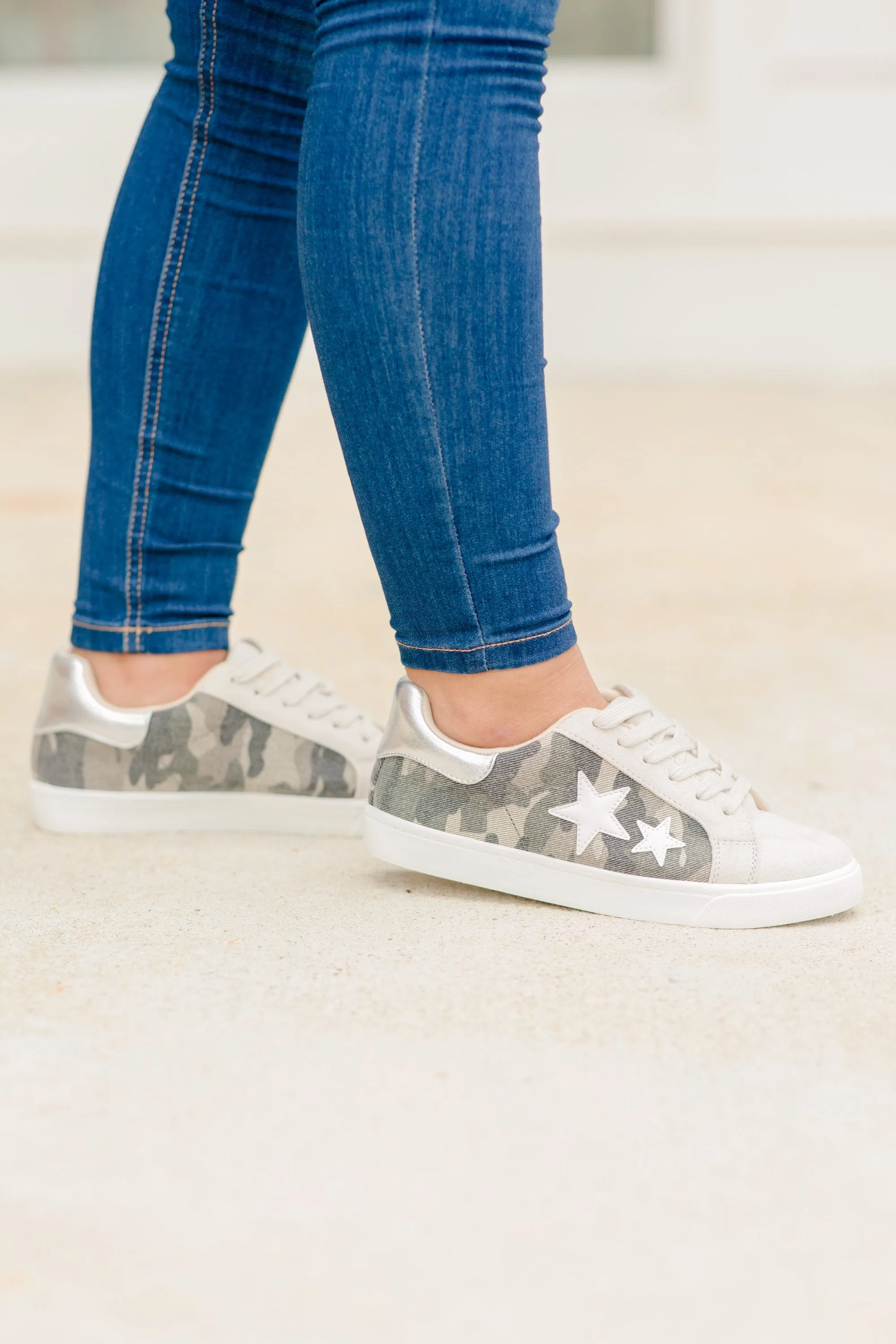 Make You Believe Green Camo Sneakers