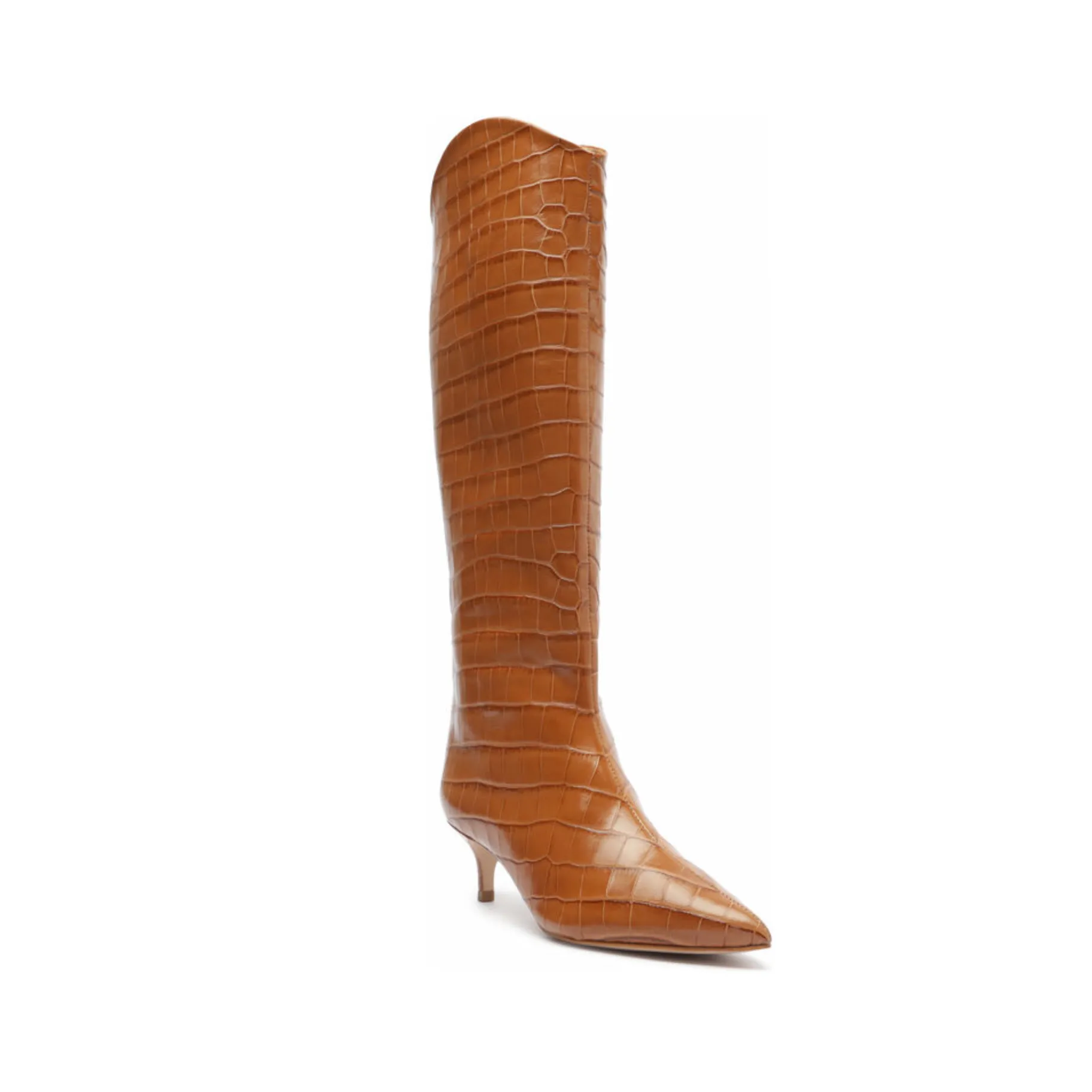 Maryana Lo Crocodile-Embossed Leather Boot