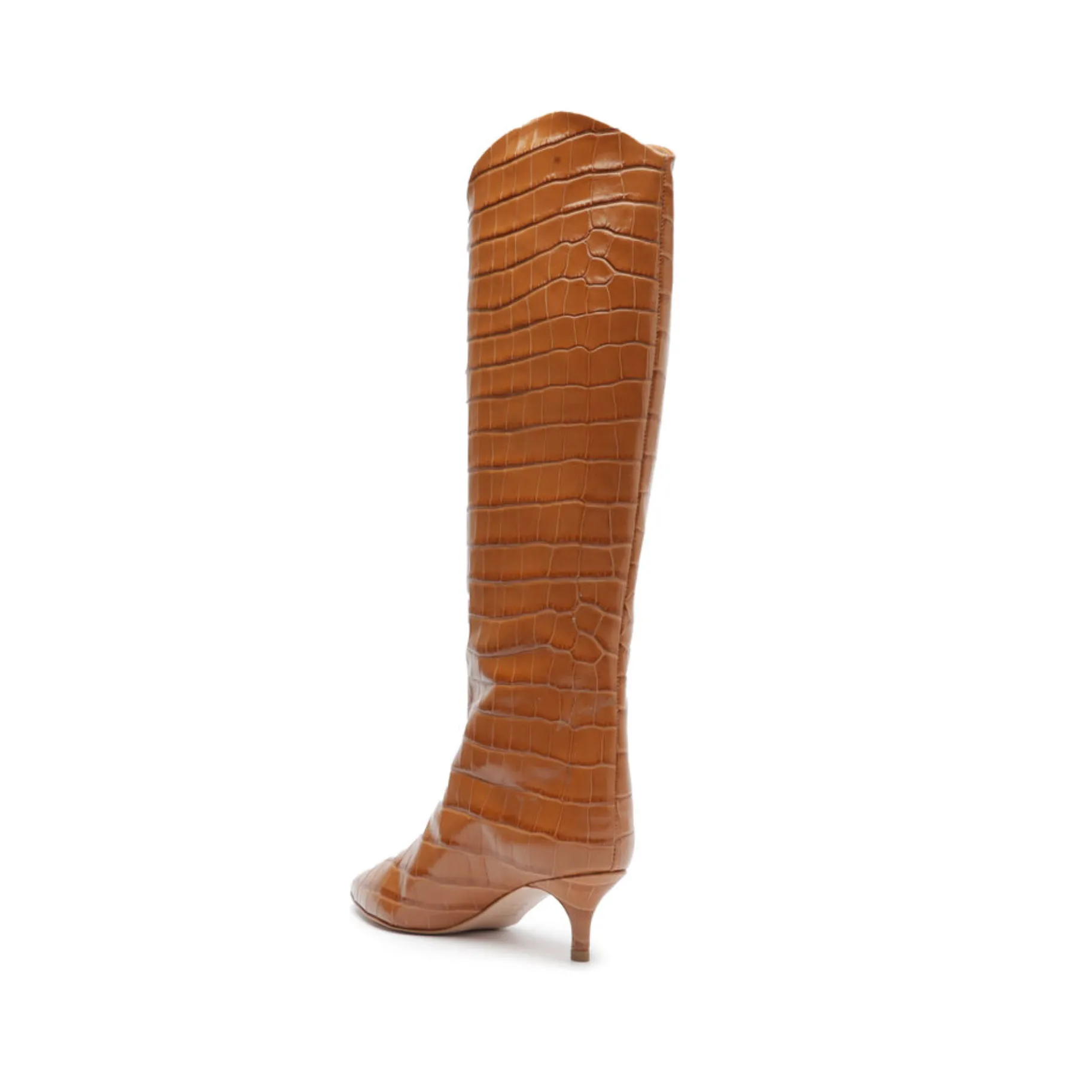 Maryana Lo Crocodile-Embossed Leather Boot