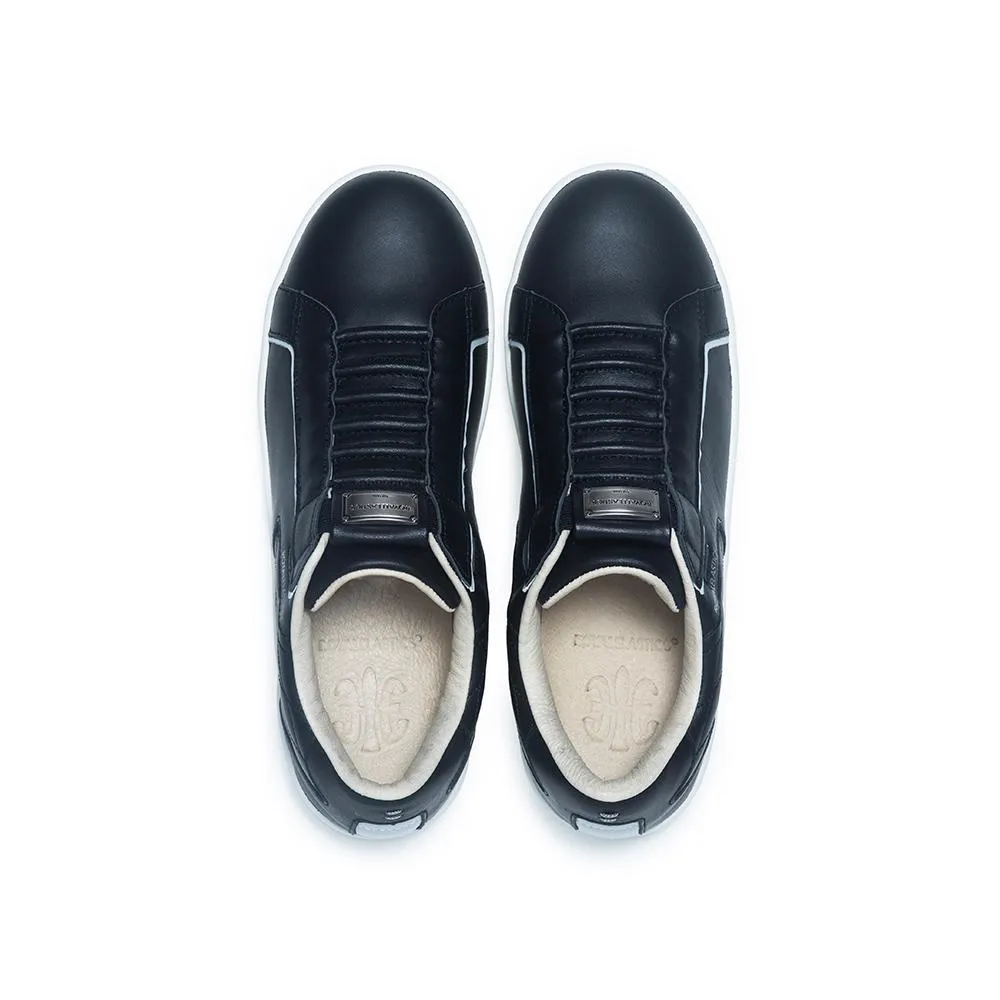 Men's Adelaide Lux Black Leather Sneakers 02713-998