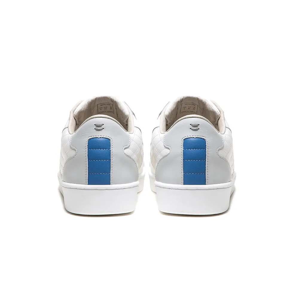 Men's Adelaide Lux White Gray Blue Leather Sneakers 02733-058