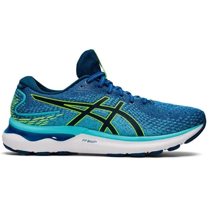 Men's Asics GEL-Nimbus 24, Lake Drive/Hazard Green, 11.5 2E Wide