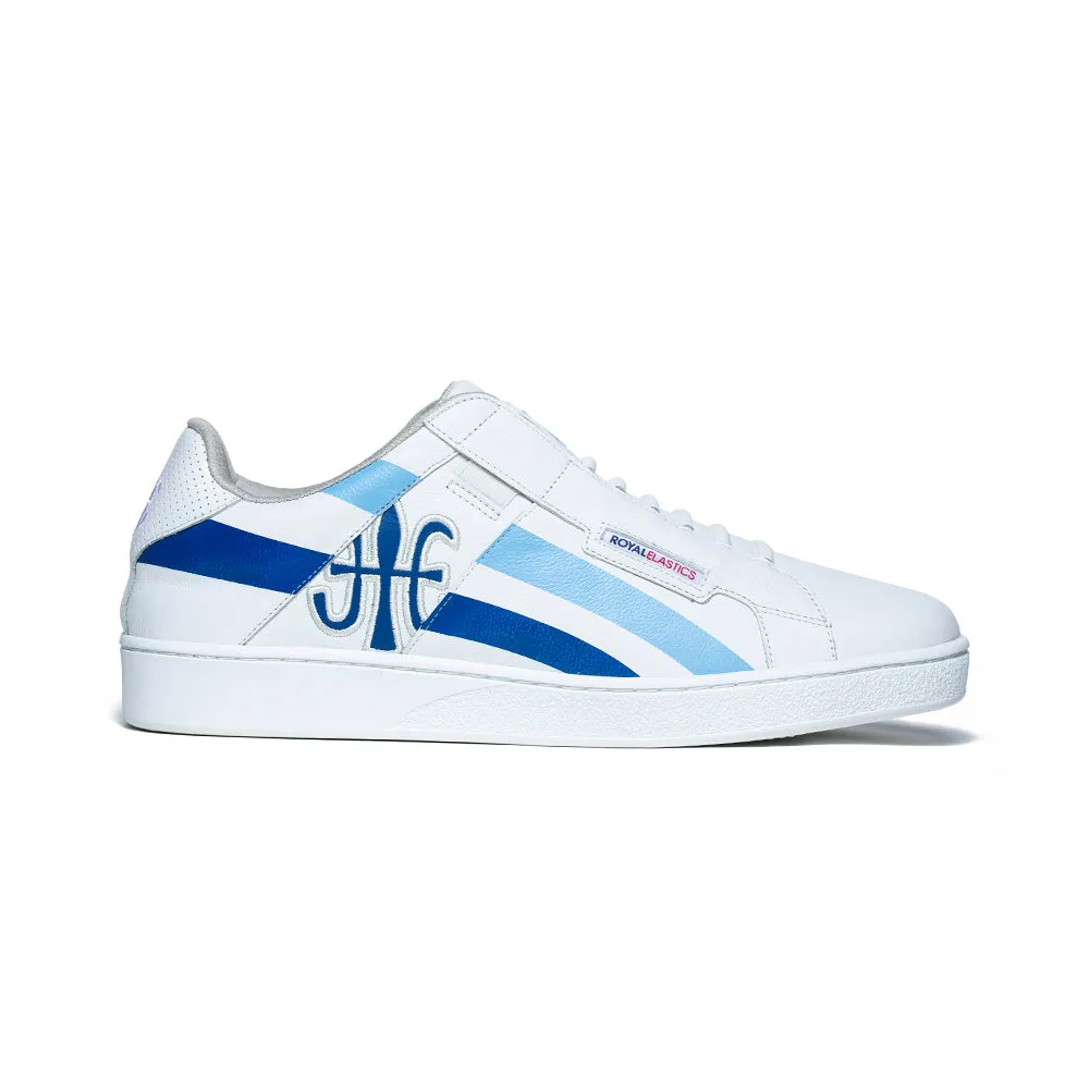 Men's Icon Cross White Blue Leather Sneakers 02901-055