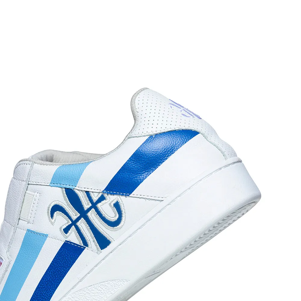 Men's Icon Cross White Blue Leather Sneakers 02901-055