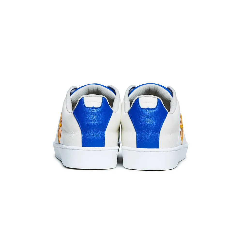 Men's Icon Genesis Blue Yellow Logo Leather Sneakers 01902-025