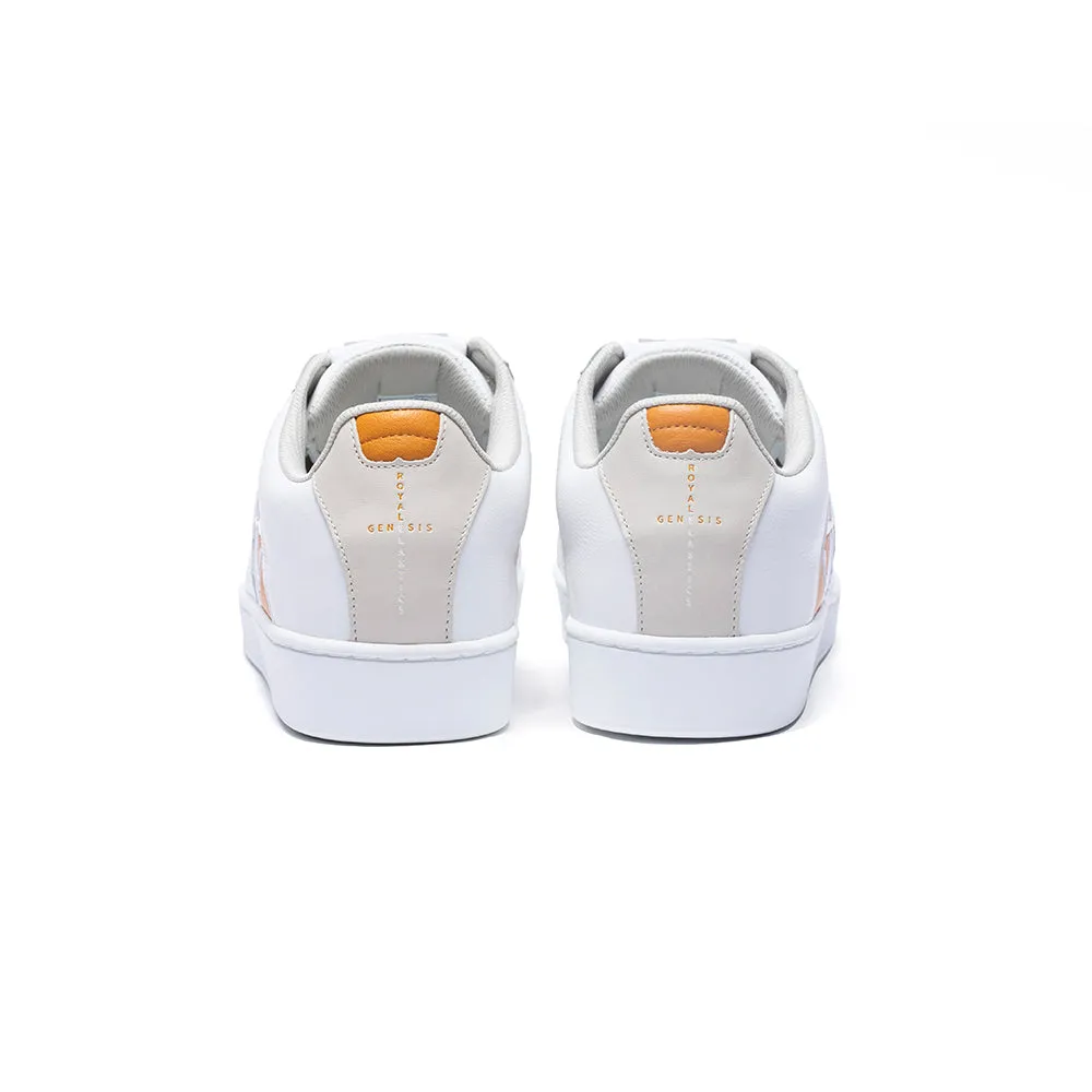 Men's Icon Genesis White Orange Leather Sneakers 01994-020