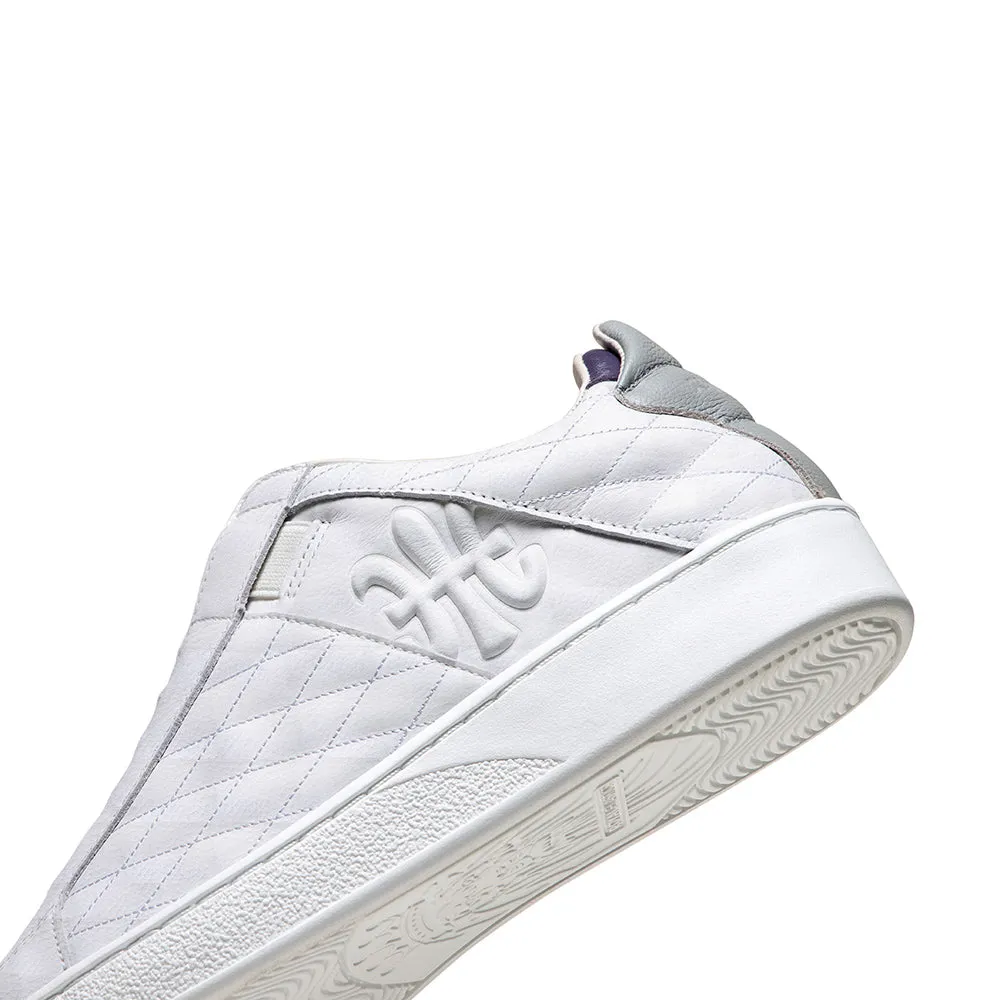 Men's Icon Lux White Gray Leather Sneakers 02541-086