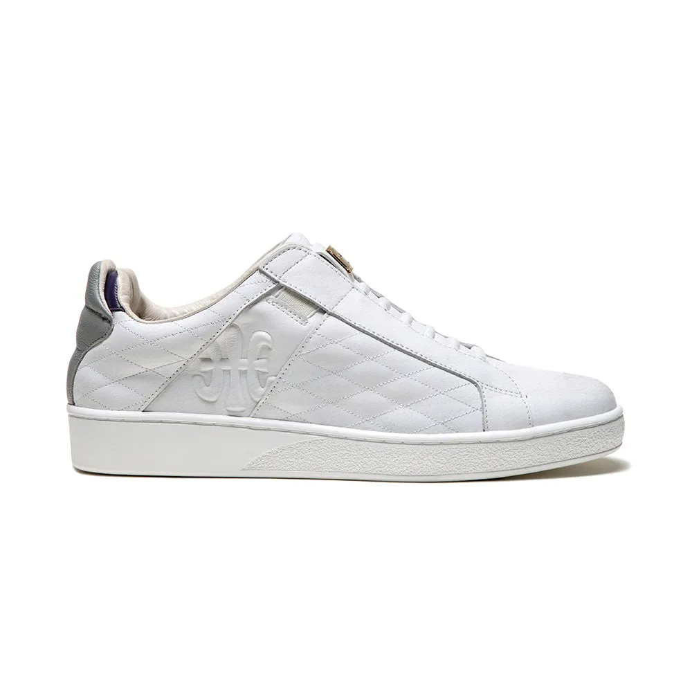 Men's Icon Lux White Gray Leather Sneakers 02541-086