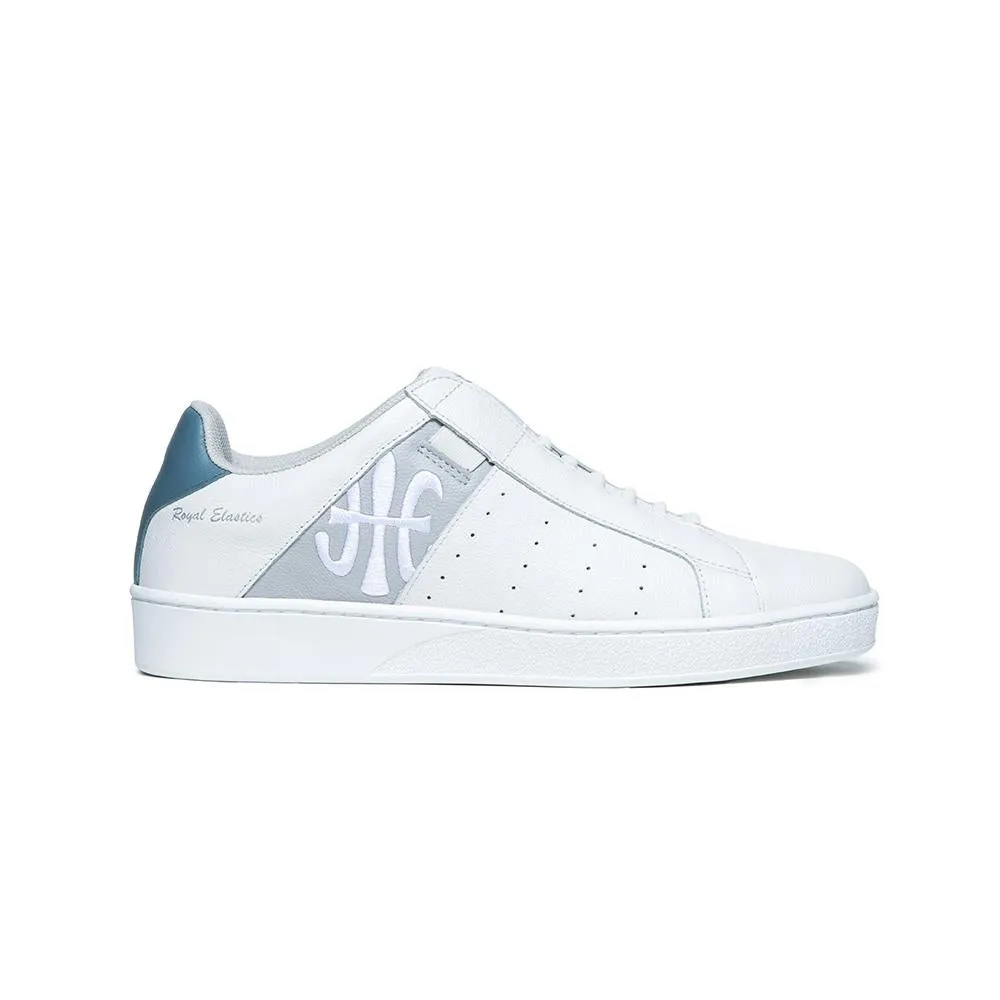 Men's Icon White Blue Logo Leather Sneakers 01912-085