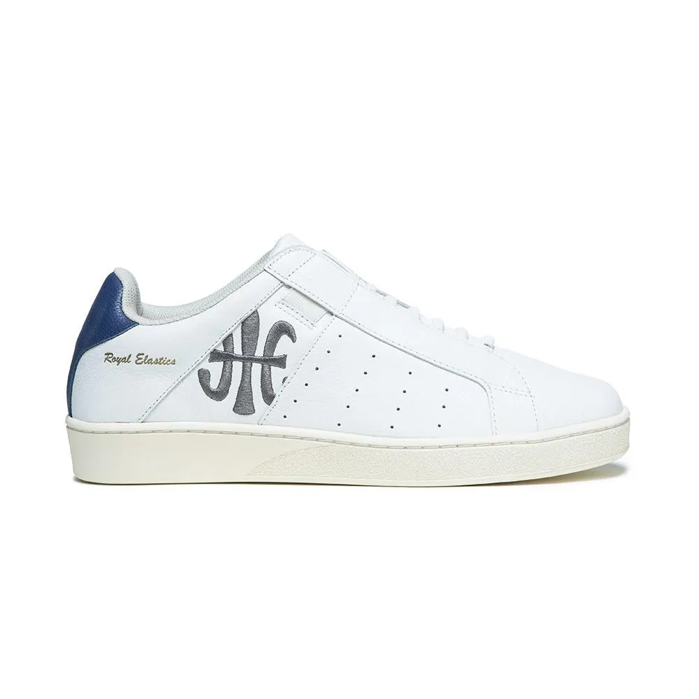 Men's Icon White Blue Logo Leather Sneakers 01913-005