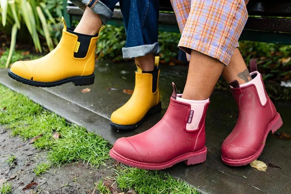 Merry People Bobbi Gumboot - Mustard Yellow/Black