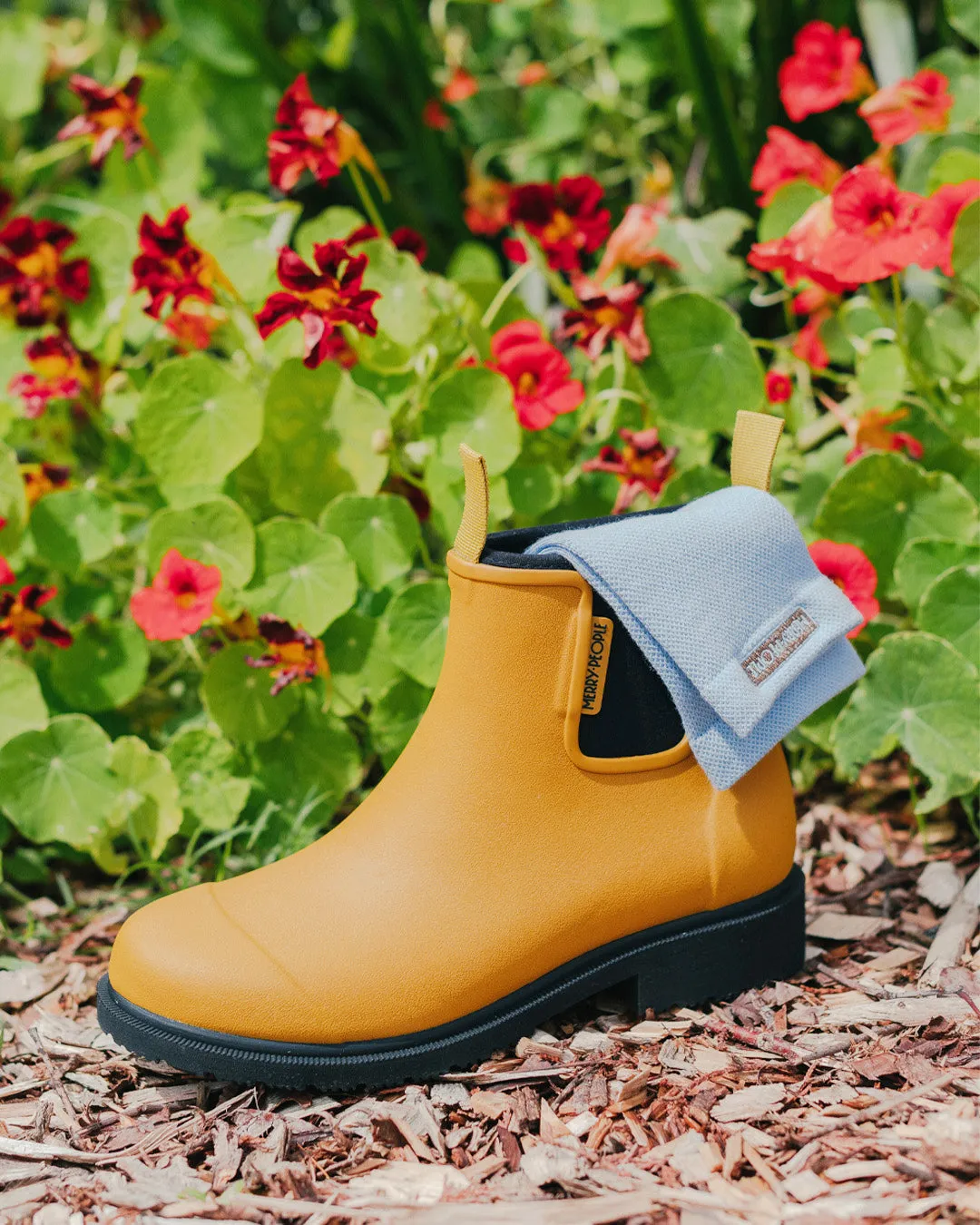 Merry People Bobbi Gumboot - Mustard Yellow/Black