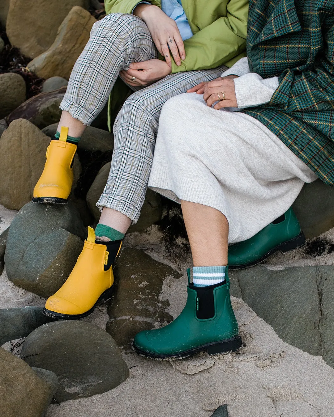 Merry People Bobbi Gumboot - Mustard Yellow/Black