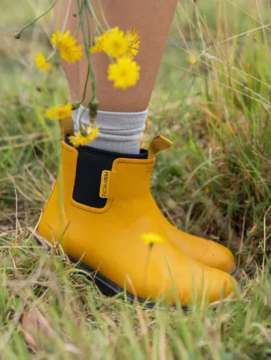 Merry People Bobbi Gumboot - Mustard Yellow/Black