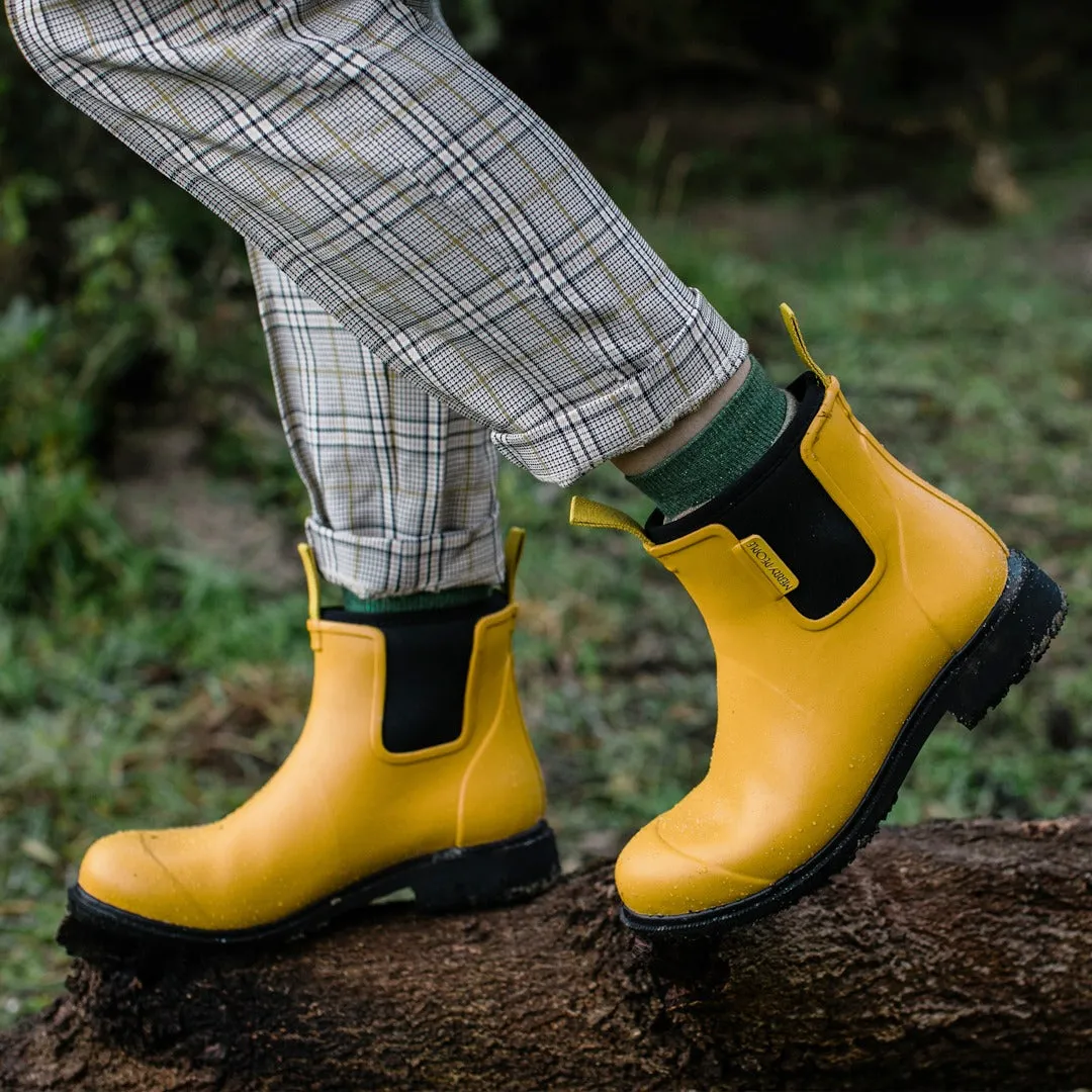 Merry People Bobbi Gumboot - Mustard Yellow/Black