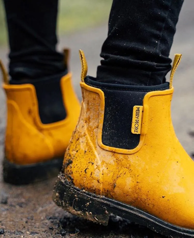 Merry People Bobbi Gumboot - Mustard Yellow/Black