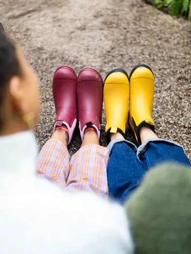 Merry People Bobbi Gumboot - Mustard Yellow/Black