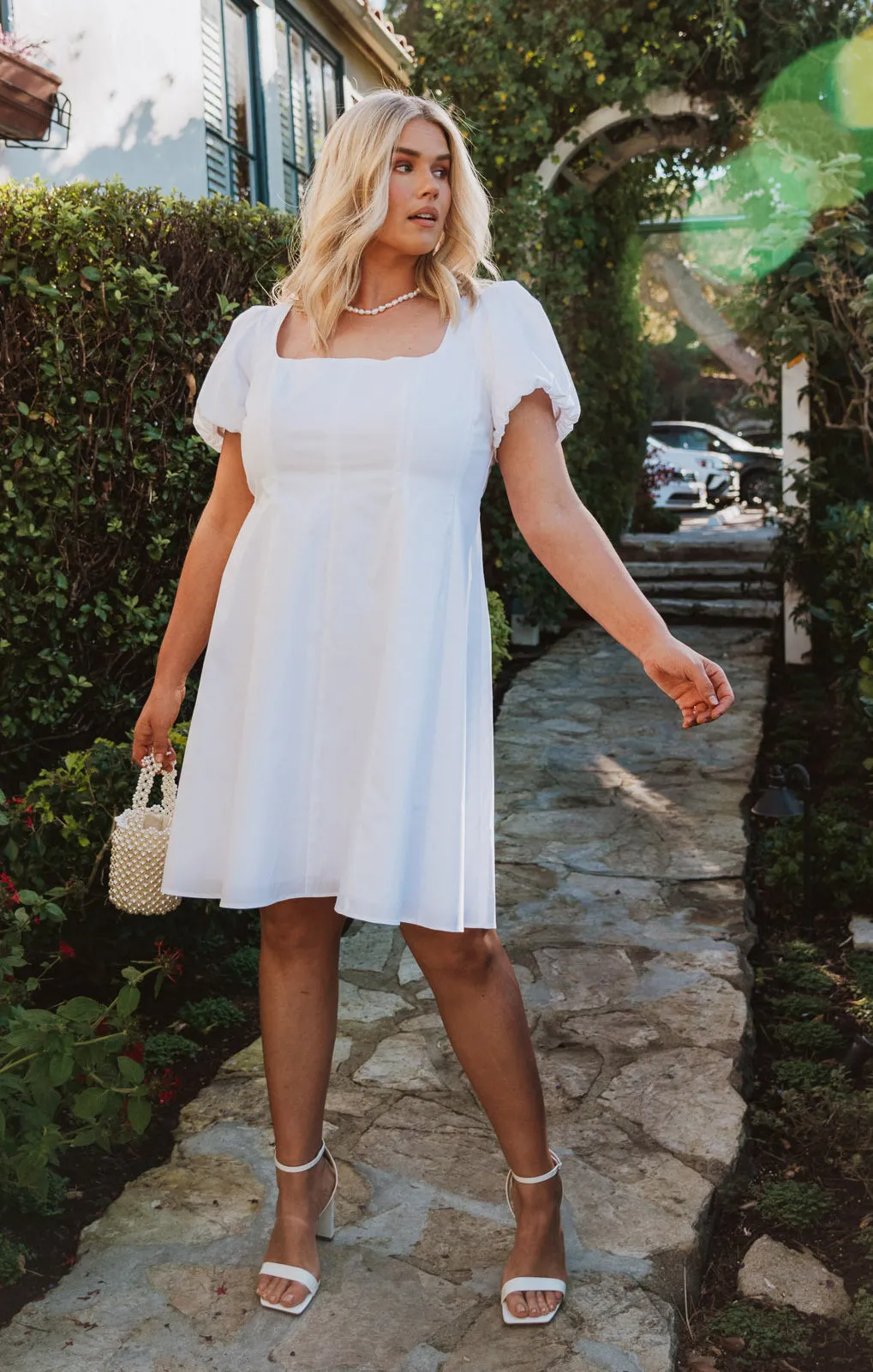 Mia Dress ~ White Poplin