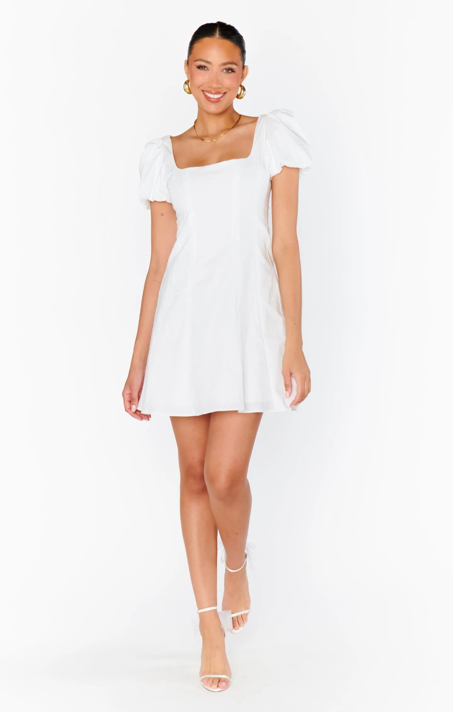 Mia Dress ~ White Poplin