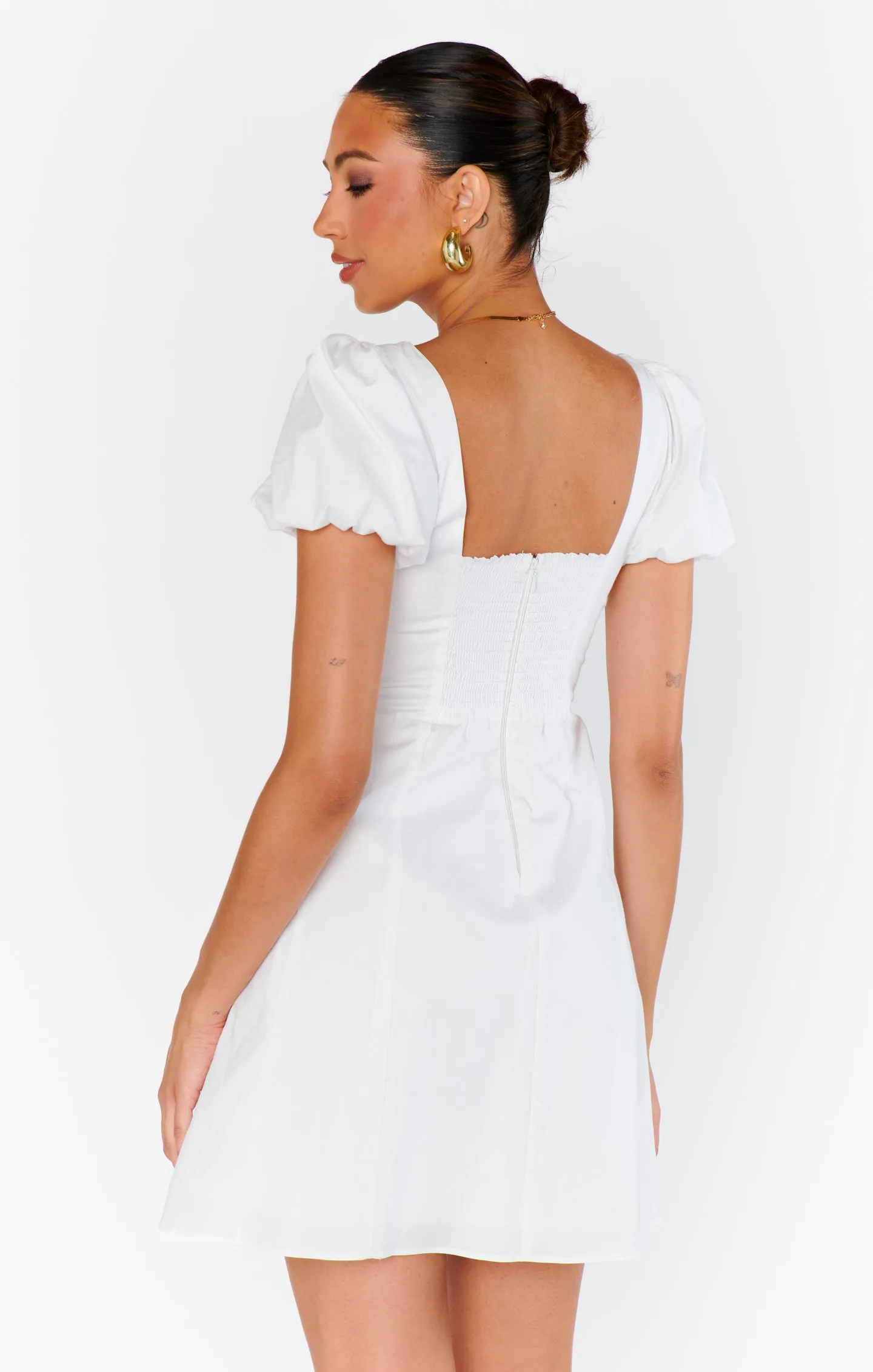 Mia Dress ~ White Poplin