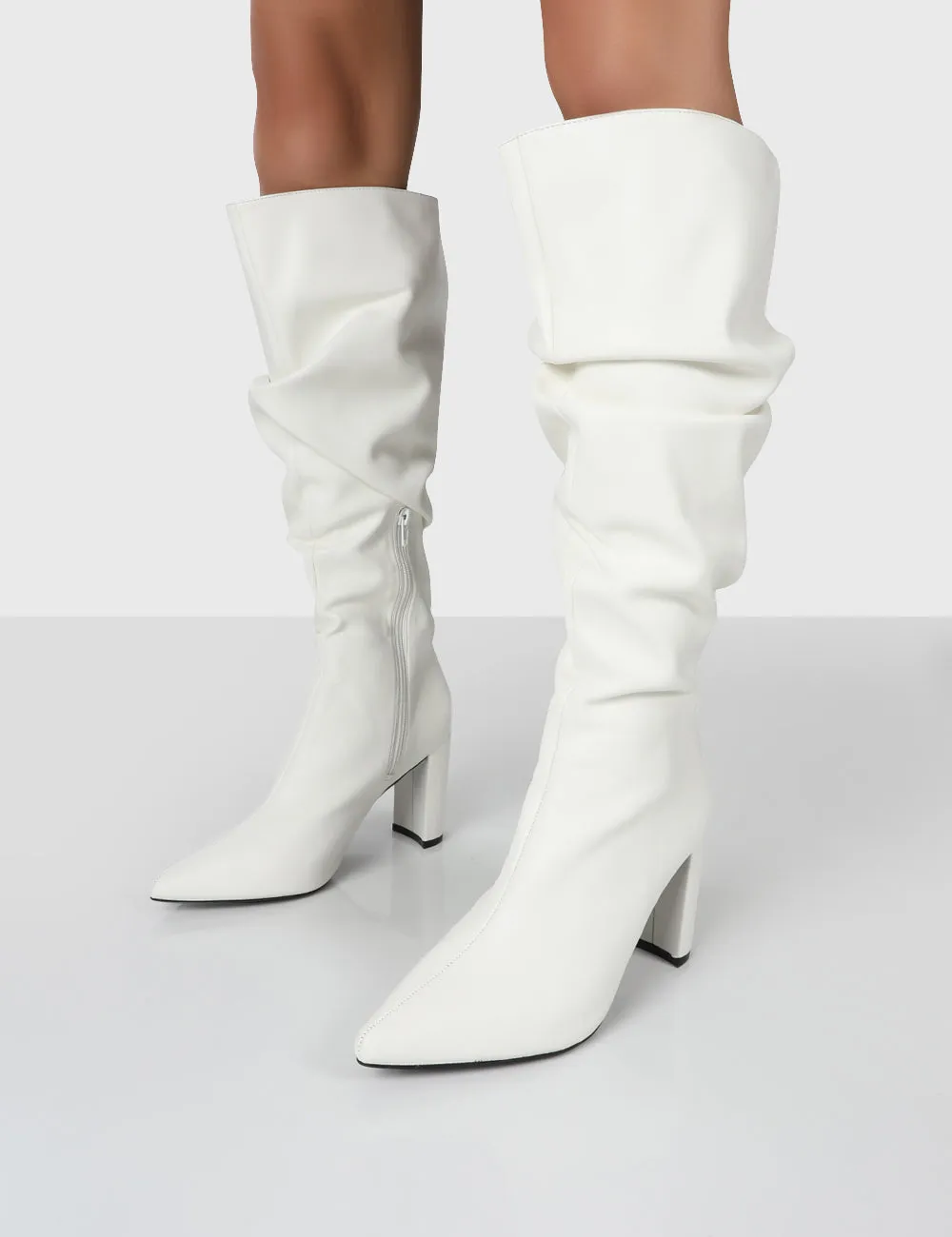 Mine Knee High Boots in White