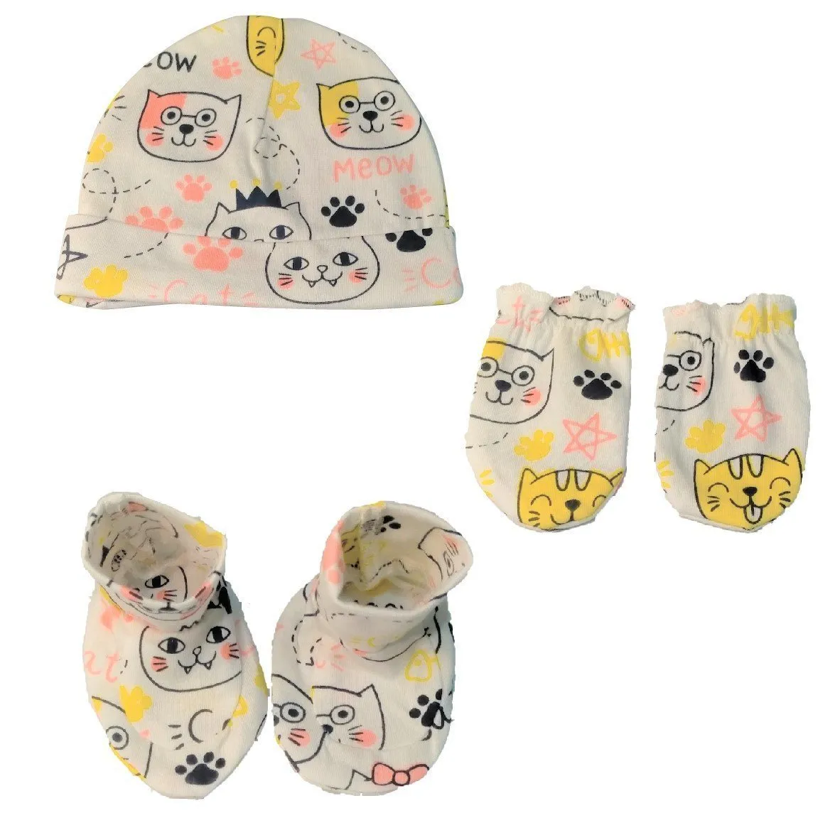 Mittens, Booties and Cap Set Combo of 2- Option I