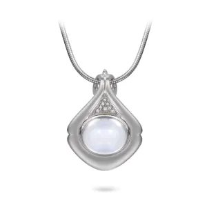 Moonstone and Diamond Drop Pendant