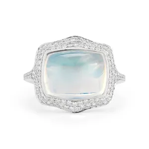 Moonstone and Diamond Ring