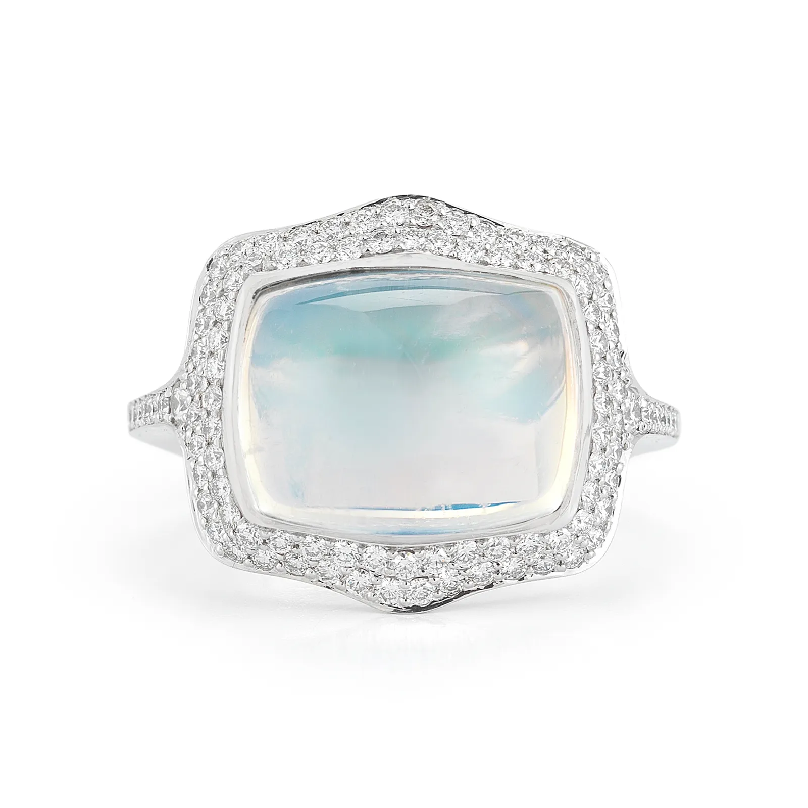 Moonstone and Diamond Ring