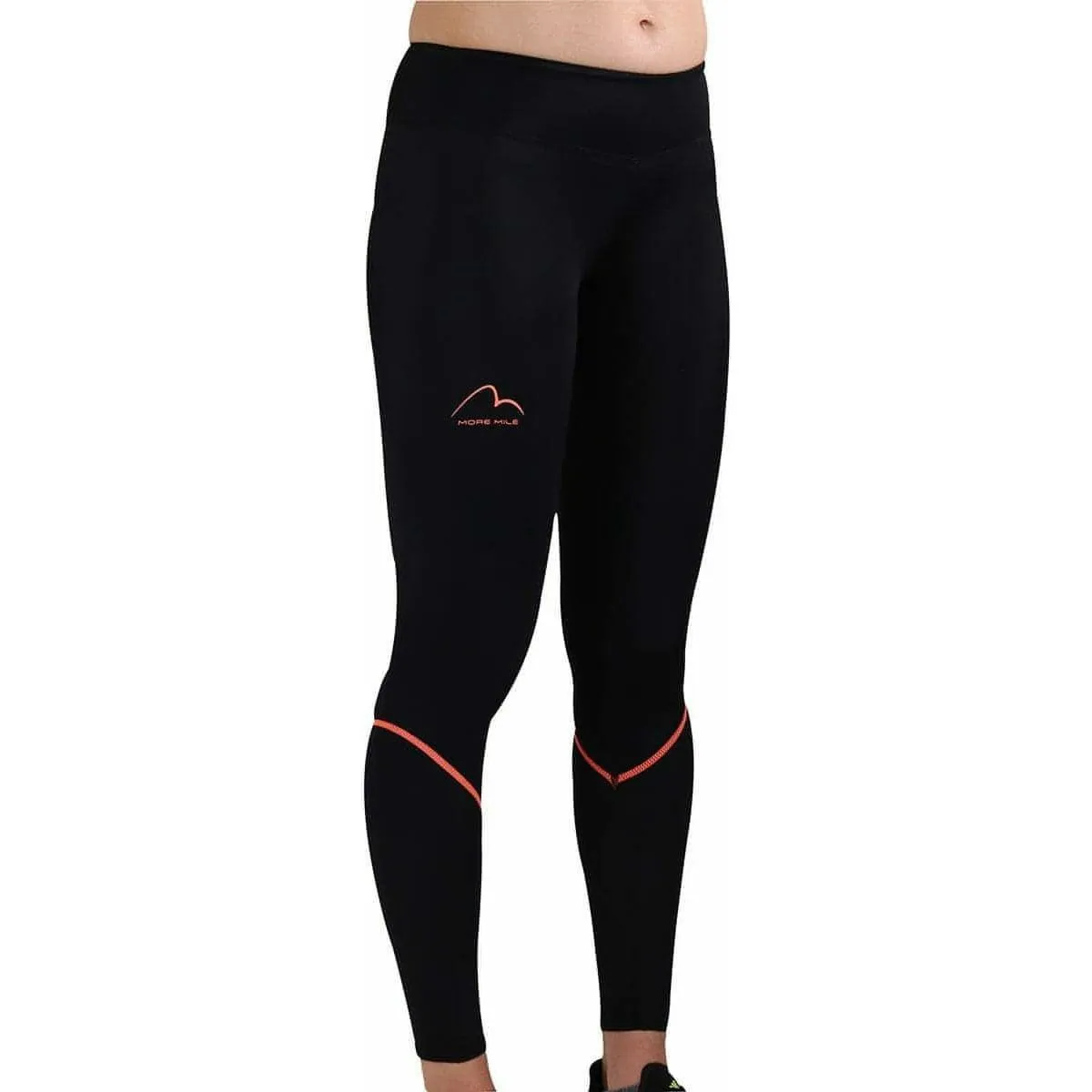 More Mile Compression Womens Long Running Tights - Black