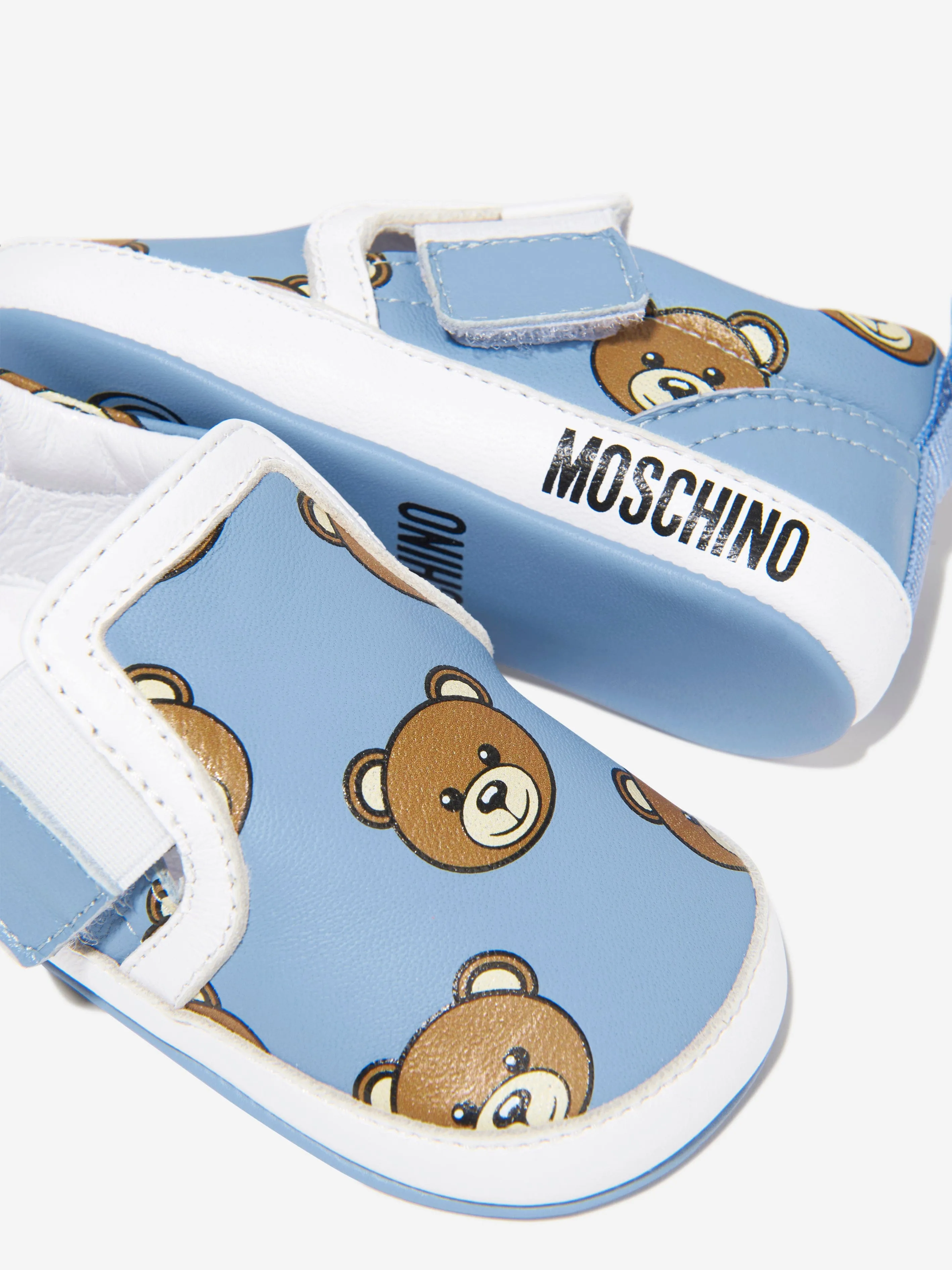 Moschino Baby Boys Leather Bear Slip On Trainers