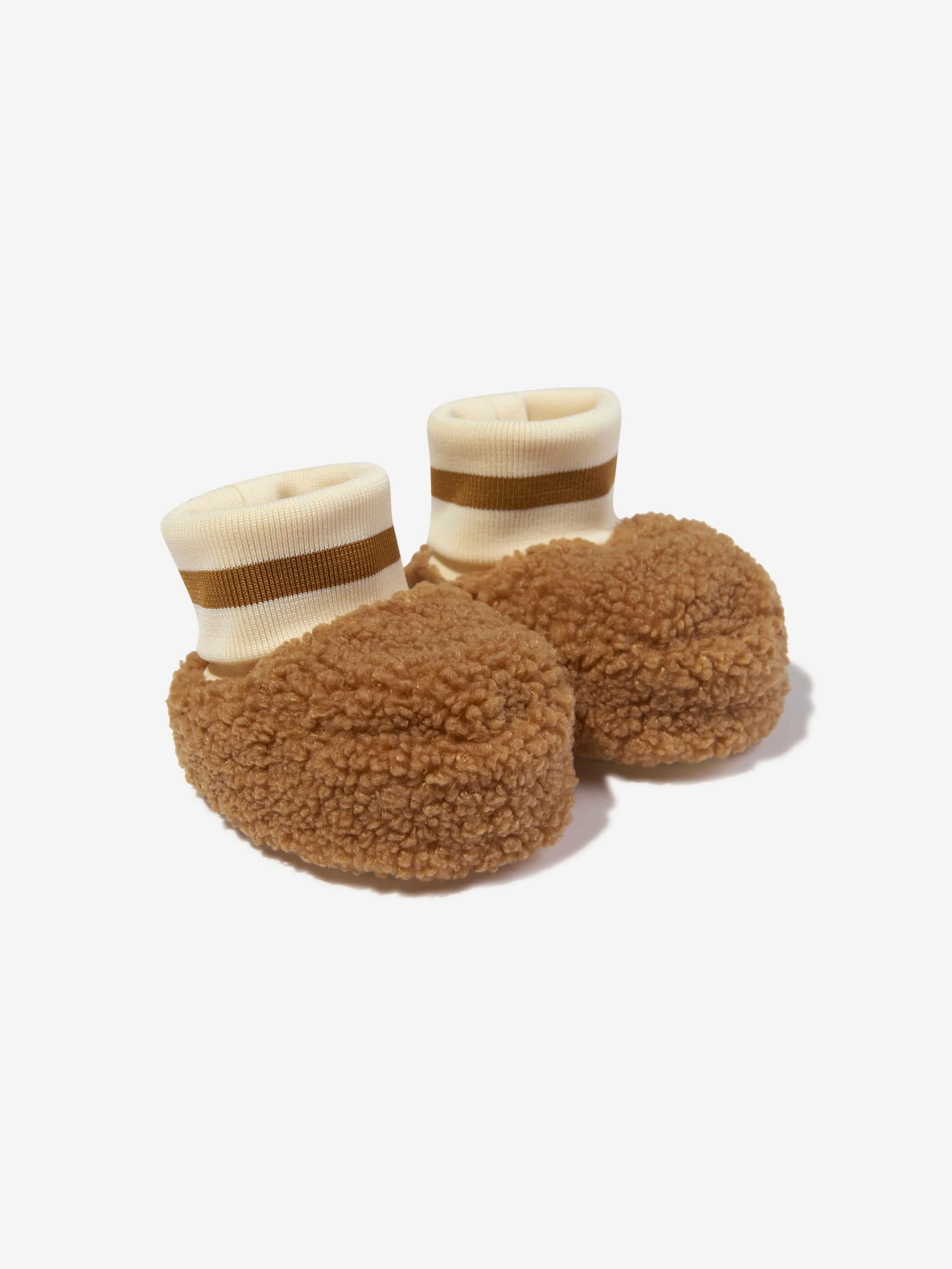 Moschino Baby Teddy Bear Hat And Booties Set in Brown