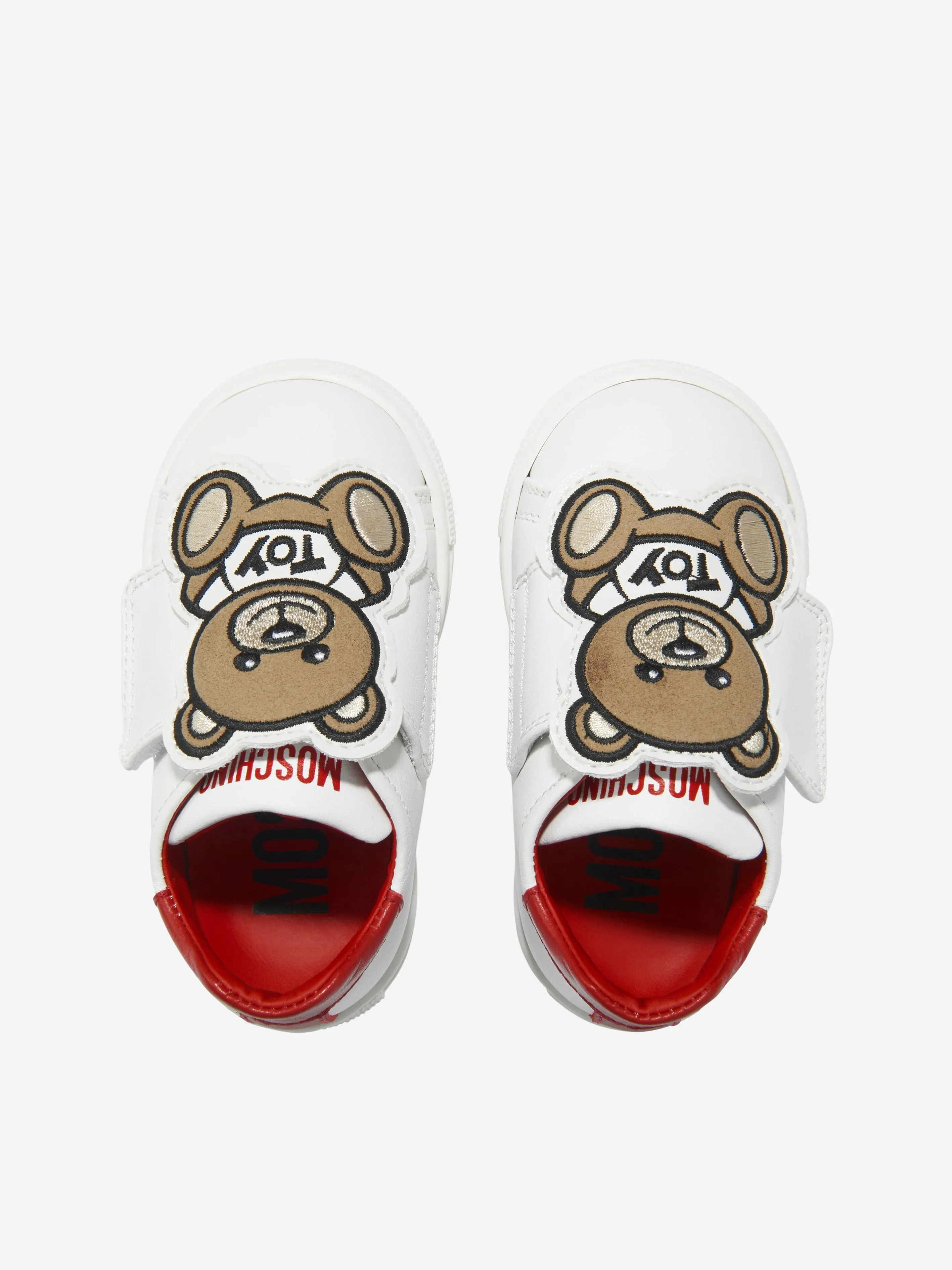 Moschino Kids Leather Teddy Bear Strap Trainers