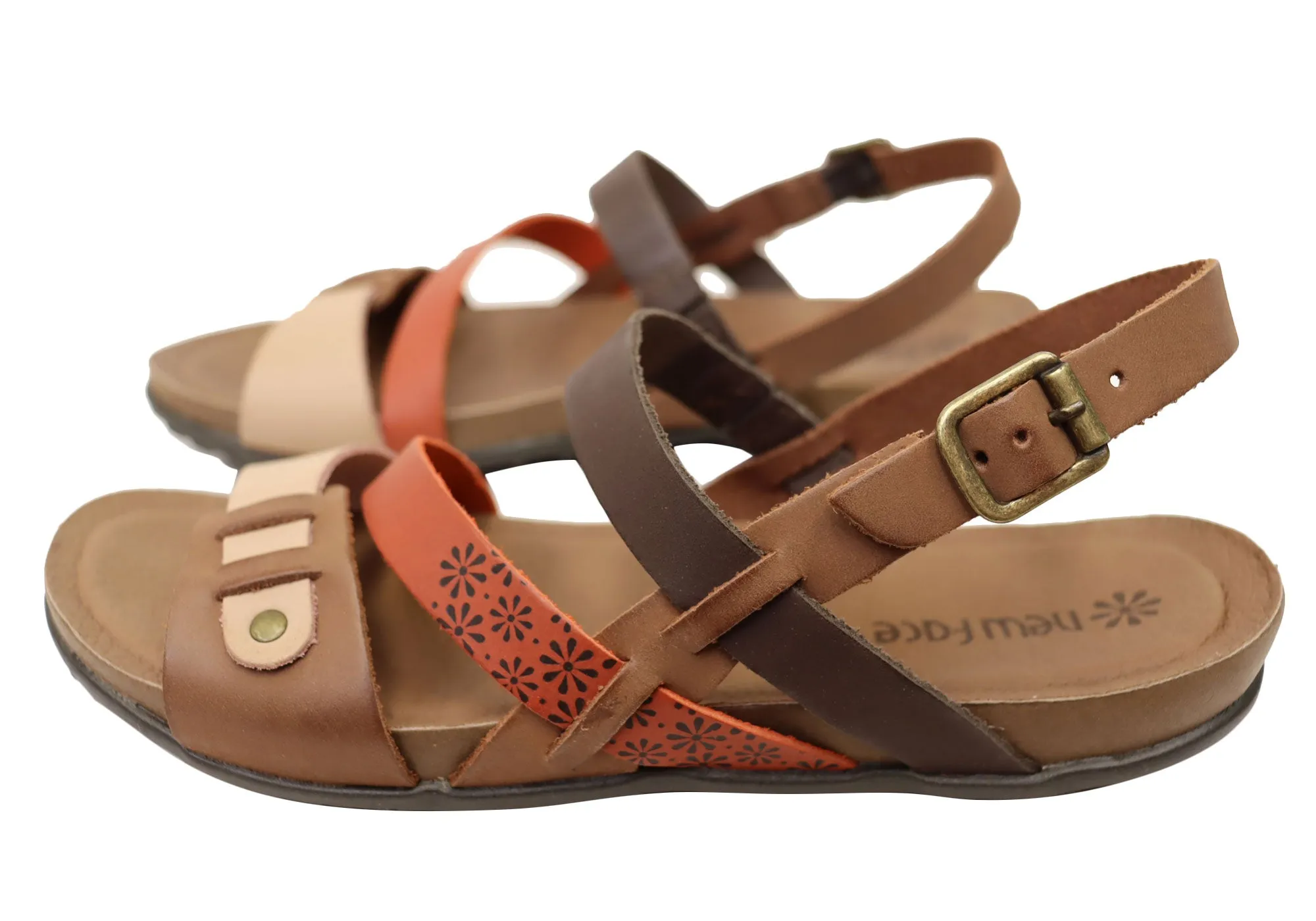 New Face Pina Womens Comfortable Leather Sandals Made In Brazil