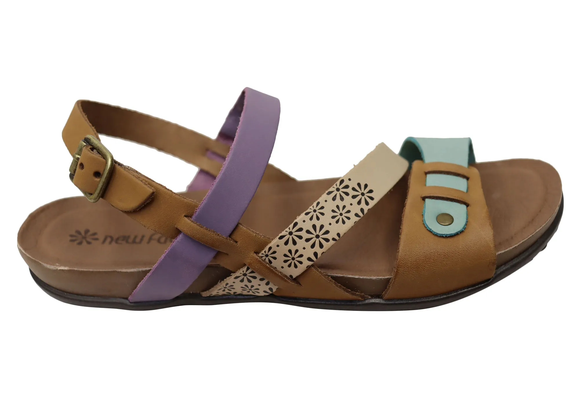 New Face Pina Womens Comfortable Leather Sandals Made In Brazil