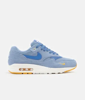 Nike Air Max 1 Premium Shoes - Work Blue / Mountain Blue - Yellow Ochre