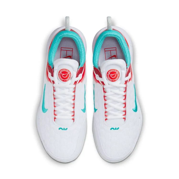 Nike Court Zoom NXT Tennis Shoes - White/Washed Teal/Light Silver