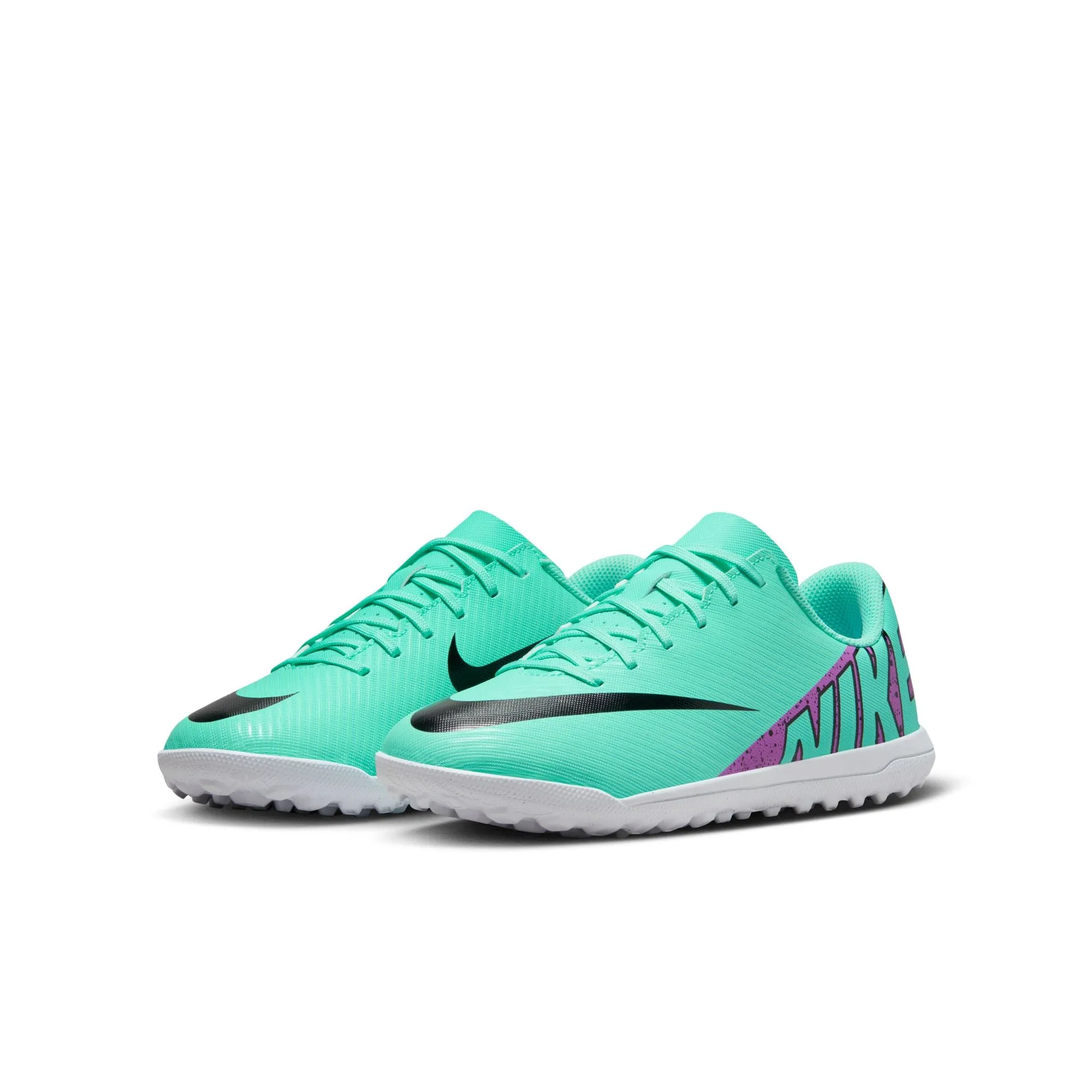 Nike Junior Mercurial Vapor 15 Club TF Turf Soccer Shoes - Hyper Turquoise/Fuchsia Dream/Black/White