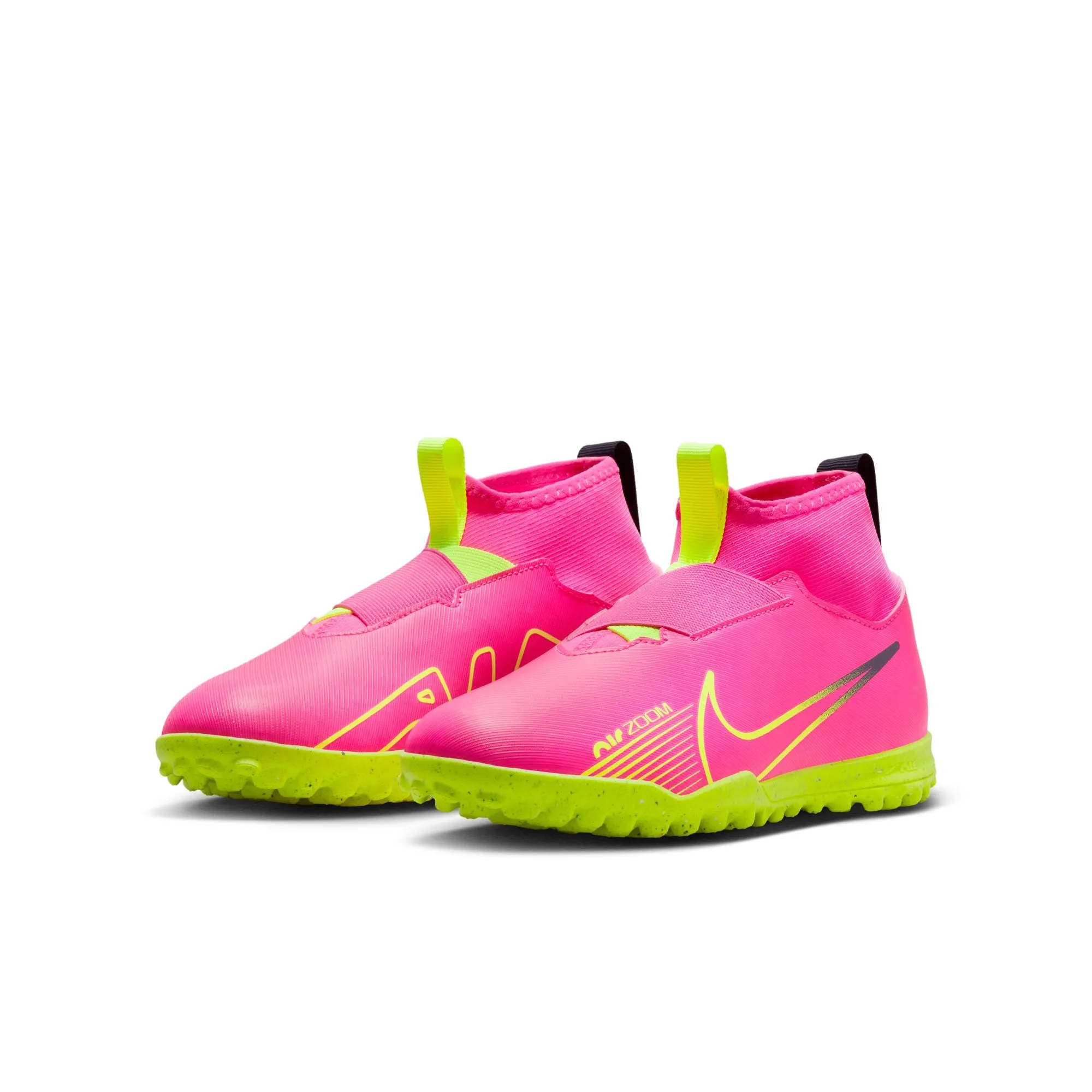 Nike Junior Zoom Mercurial Superfly 9 Academy TF Turf Soccer Shoes - PinkBlast/Volt