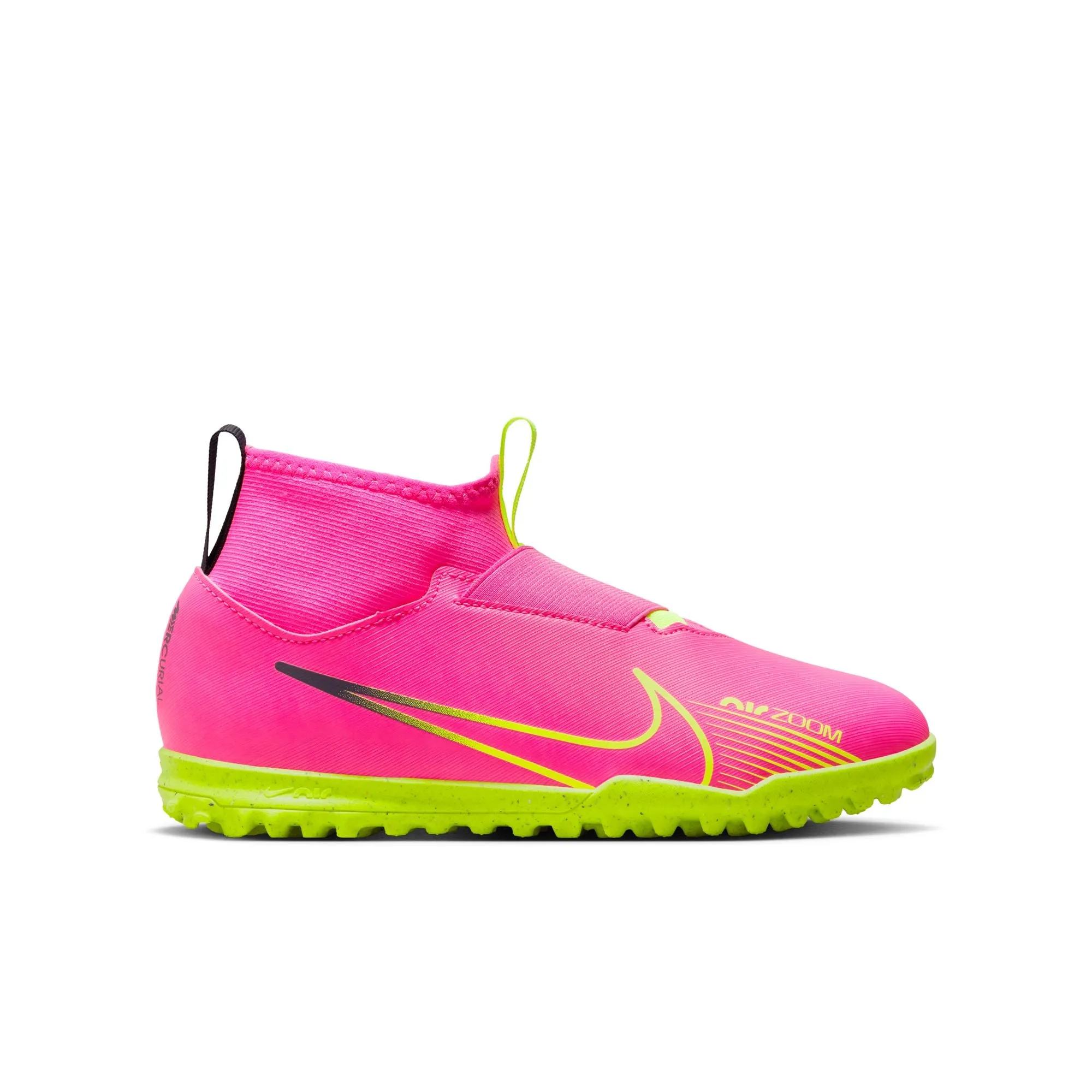 Nike Junior Zoom Mercurial Superfly 9 Academy TF Turf Soccer Shoes - PinkBlast/Volt