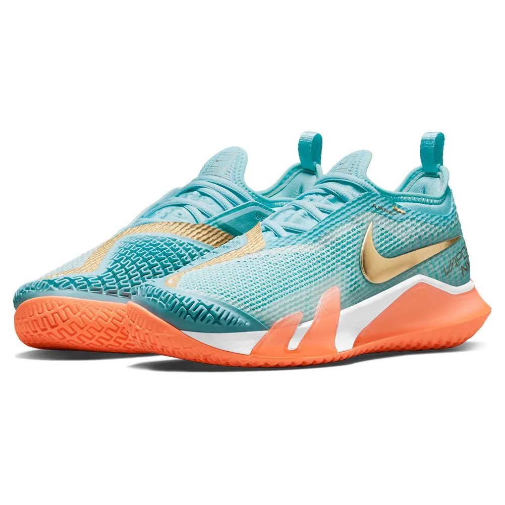 Nike React Vapor NXT HC Tennis Unisex Shoes CV0742-400 Copa/Gold/BRT Mango-White-Volt