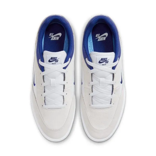 Nike SB Malor Skate Shoes White - Deep Royal Blue - Platinum Tint