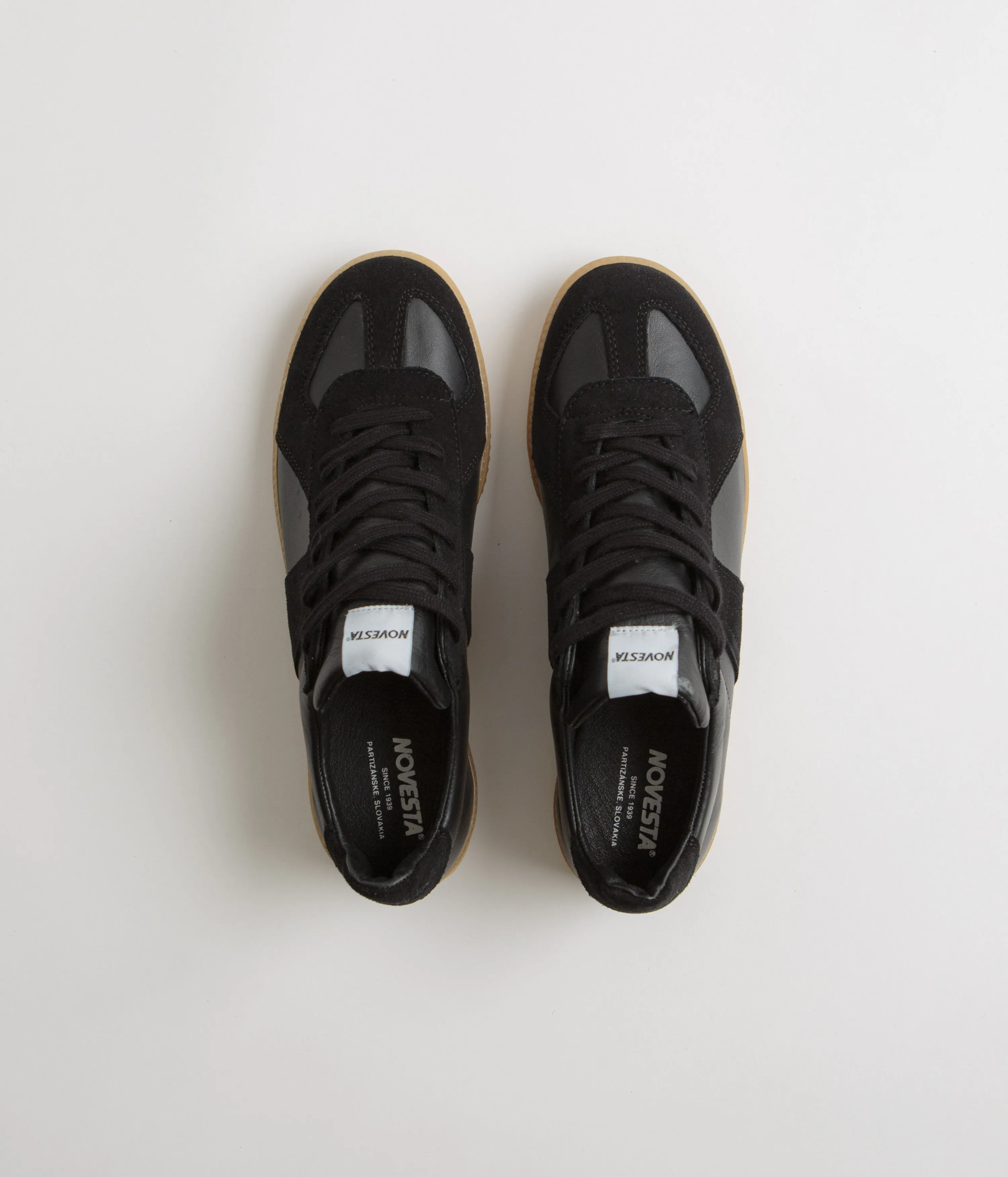 Novesta All Leather German Army Trainer Shoes - Black / Transparent