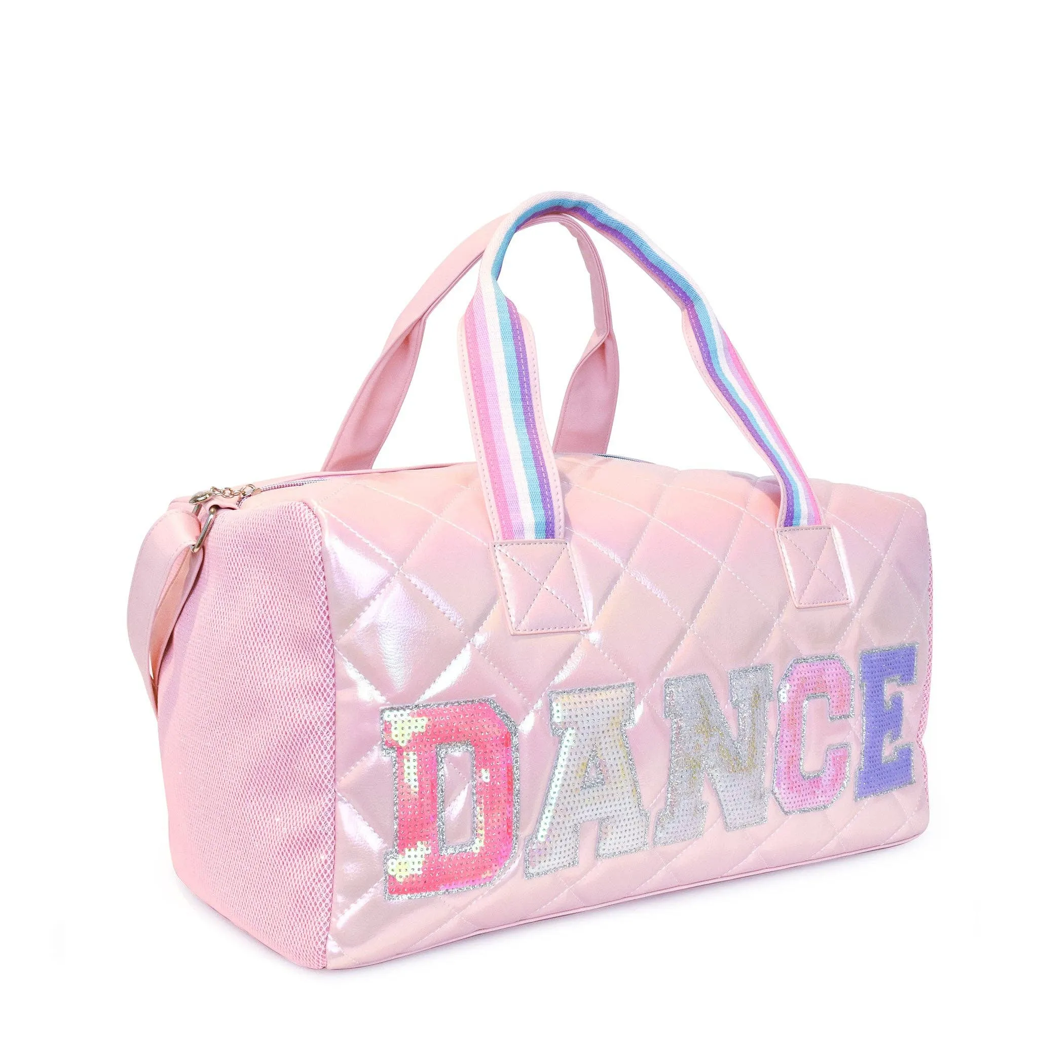 OMG Accessories - 'Dance' Metallic Quilted Large Duffle Bag